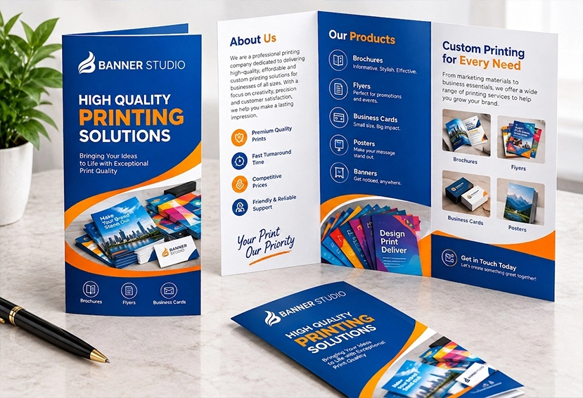 Custom A4 Tri-Fold Brochure Printing
